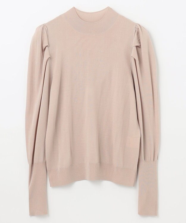 GRACE CONTINENTAL タックスリーブニットトップ ベージュ