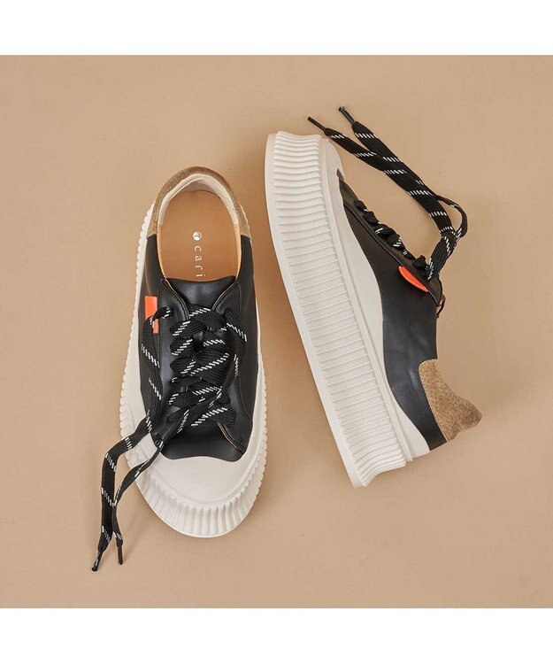 MODE ET JACOMO <carino>デザインソールスニーカー ブラック