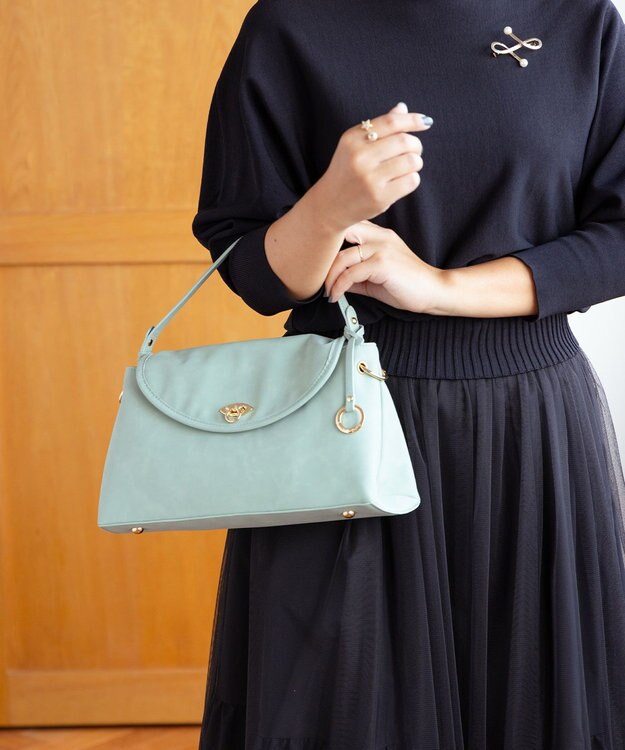 組曲 スエードライク トップハンドルバッグ ピスタチオ系