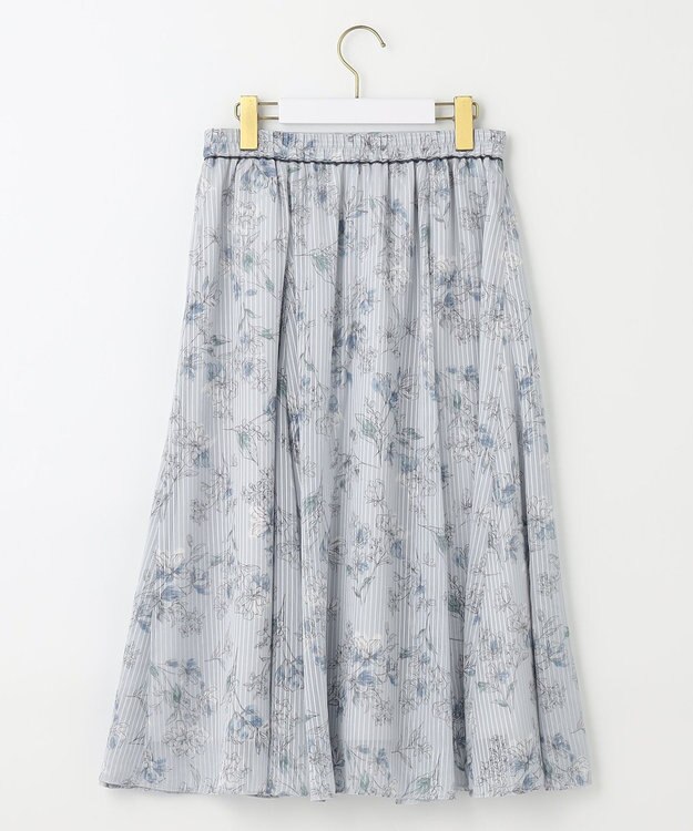 ANY SIS S 【美人百花7月号掲載】ファジーカラーフラワー スカート ブルー系