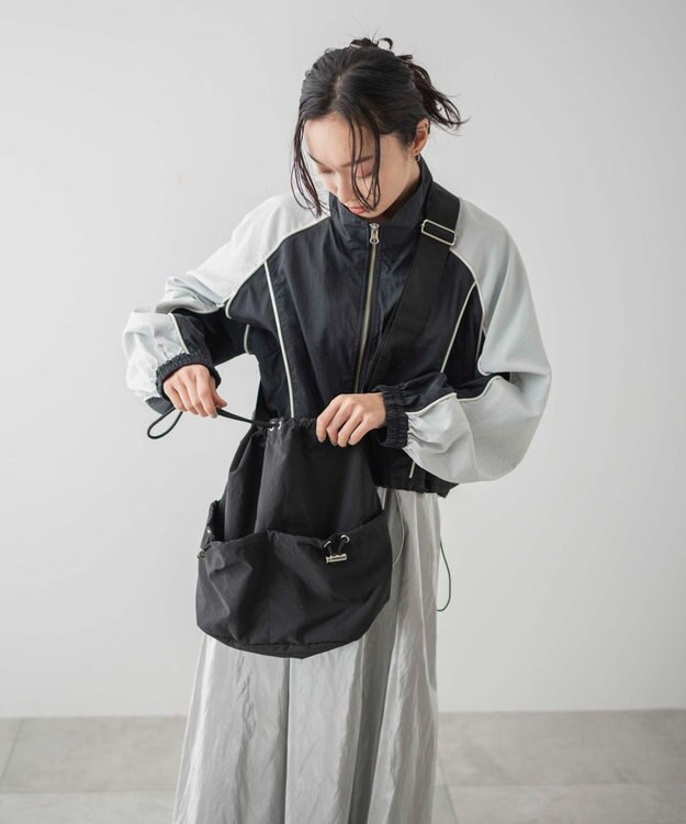 WEGO ナイロン巾着ショルダー ブラック