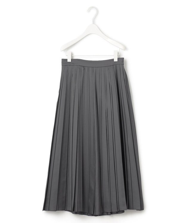 ICB 【洗える】レザーライクプリーツ スカート チャコール系［追加］