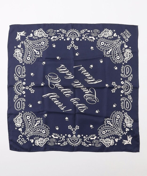 組曲 【Flower Collection】バンダナプチ スカーフ ネイビー系