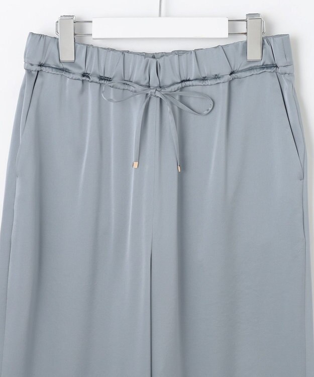 自由区 【Exclusive】シャイニーサテンドロスト パンツ チャコール