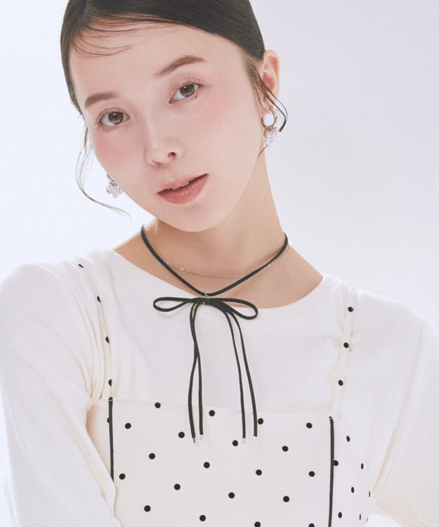 earth music&ecology スエードライクリボンネックレス Black