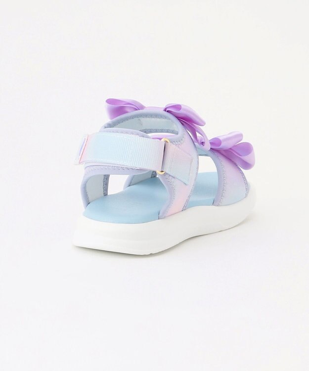 ANY KIDS リボン スポーツサンダル レインボー×ラベンダー