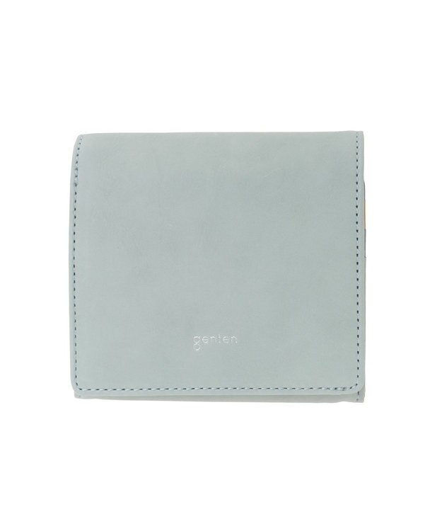genten ピア 二つ折りBOX財布 ライトブルー