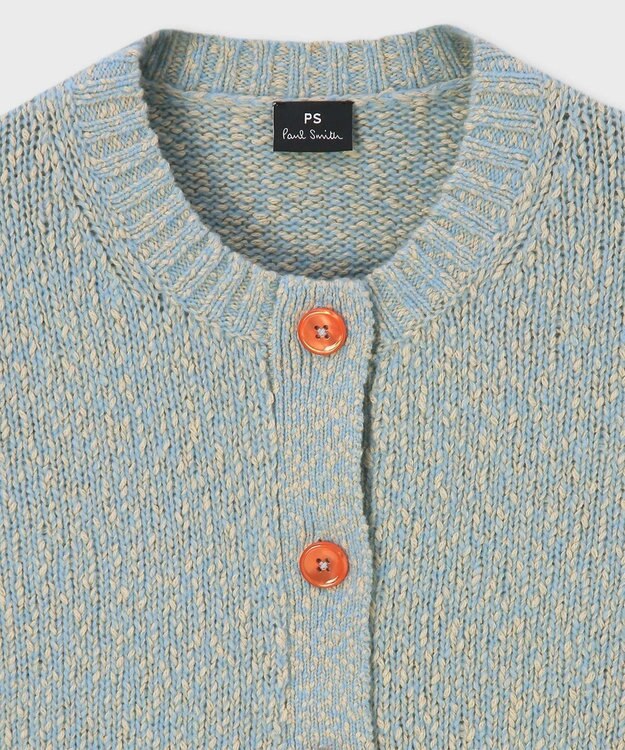 Paul Smith ブークレヤーン 半袖ニット カーディガン ライトブルー