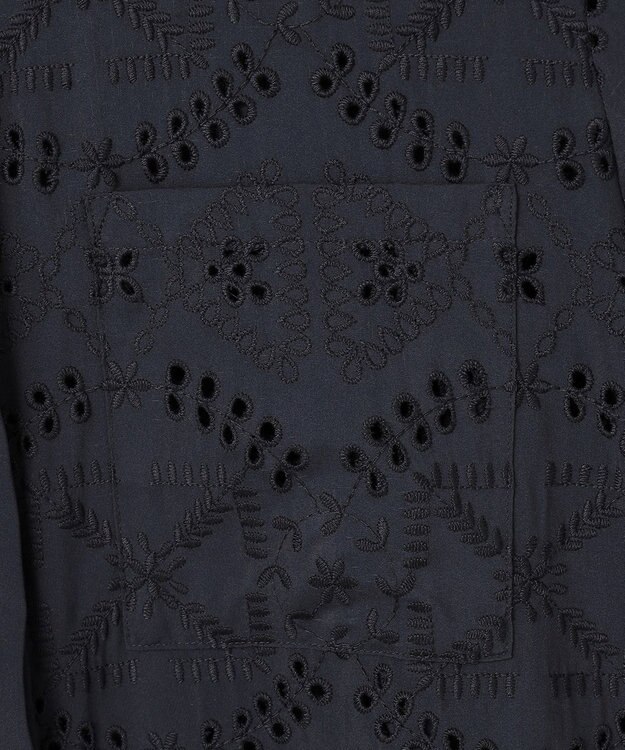 J.PRESS LADIES L 【一枚で着映え】エンブロイダリー ボクシーシャツ ネイビー系