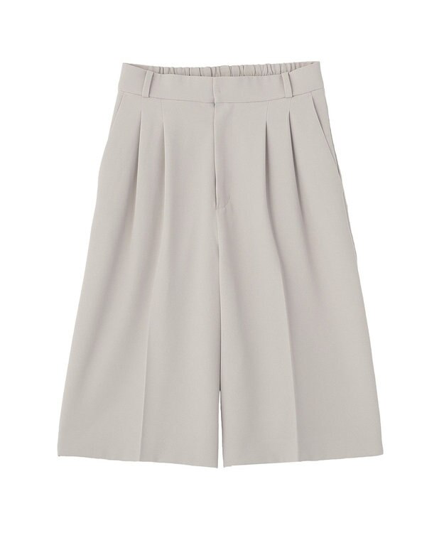 YECCA VECCA 【尾崎紗代子さん着用】タックハーフパンツ Gray Beige