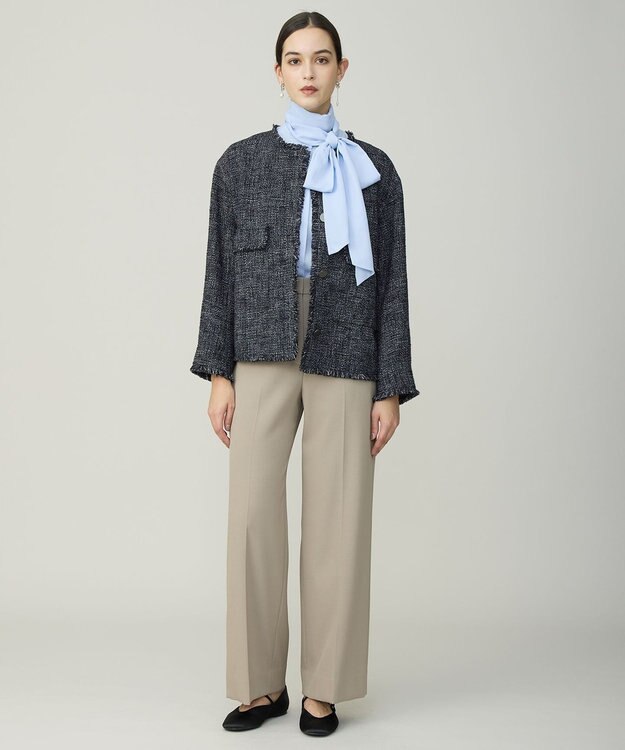 ICB 【洗える】 トリアセボディシェルピーチ ワイドパンツ ライトカーキ系