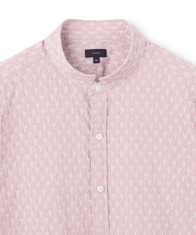 JOSEPH HOMME シガーカッタージャガード　ウイングカラー半袖シャツ ピンク系