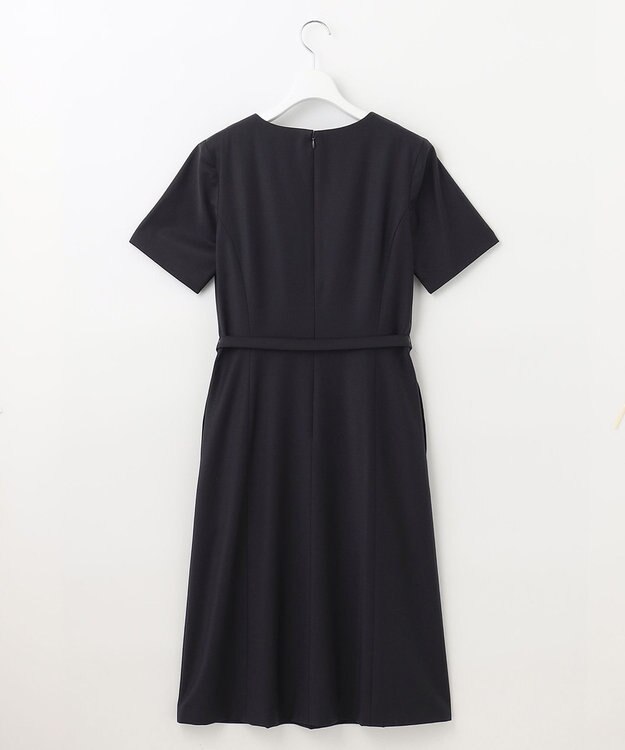J.PRESS LADIES BAHARIYE SOLID フレアー ワンピース ネイビー系