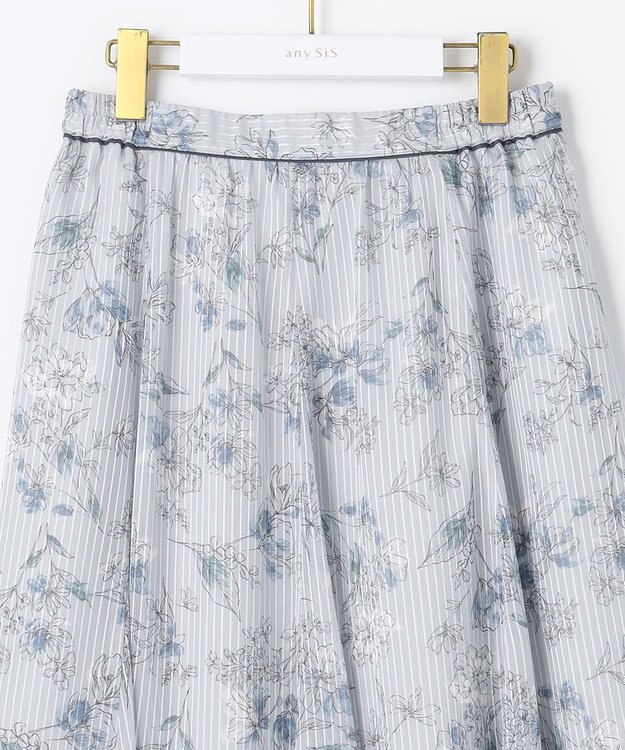 ANY SIS S 【美人百花7月号掲載】ファジーカラーフラワー スカート ブルー系