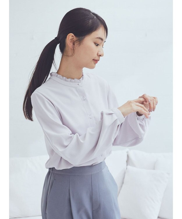 earth music&ecology ２ｗａｙフリルブラウス Light Pink