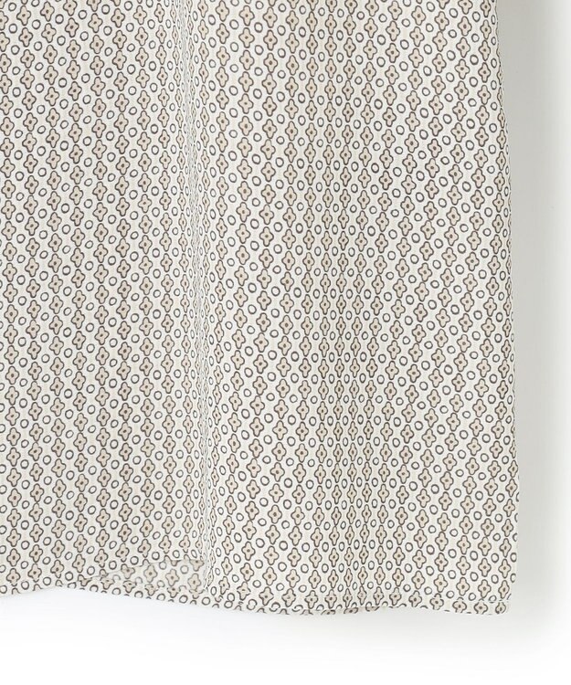 23区 L 【洗える】ヴィンテージ プリント ボウタイ ブラウス ベージュプリント