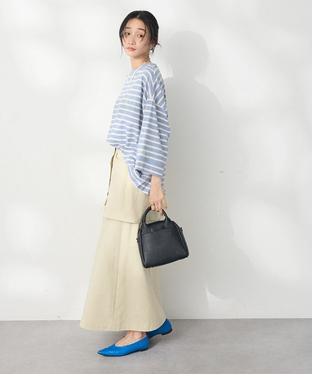 CRAFT STANDARD BOUTIQUE 【別注】BHPC/刺繍ワイドスリーブTEE Border Blue