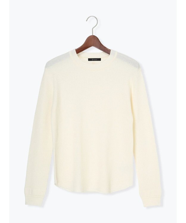 Te chichi チャーム付きワッフルニットプルオーバー オフホワイト