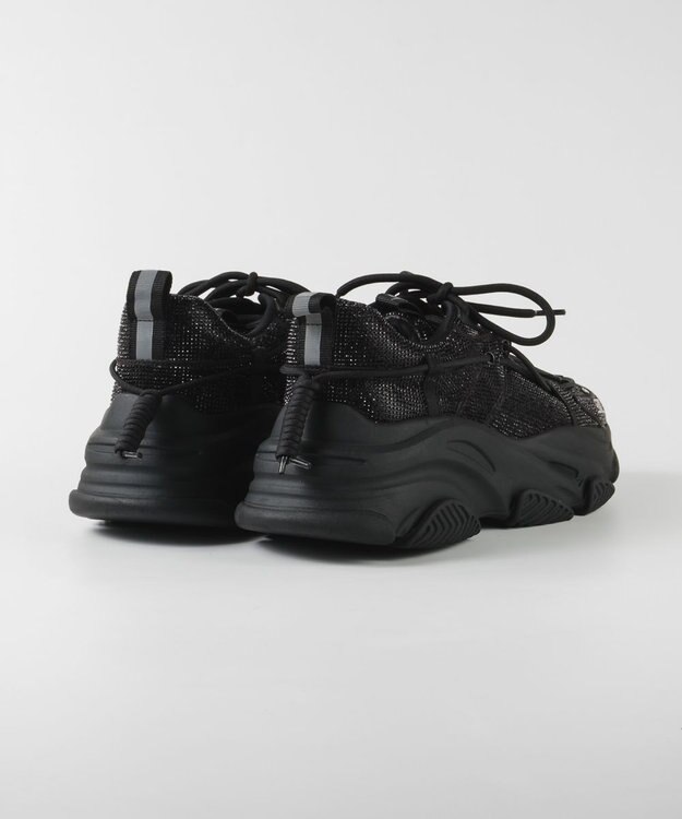 STEVE MADDEN VAULT 2R ボリュームソール ラインストーンスニーカー ブラック