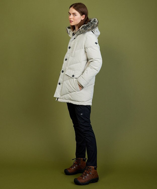 JOSEPH ABBOUD MOUNTAIN 【ECO撥水/ECOファー/9ポケット/ユニセックス】ＰＥ／ＮＹピーチダウン コート アイボリー系