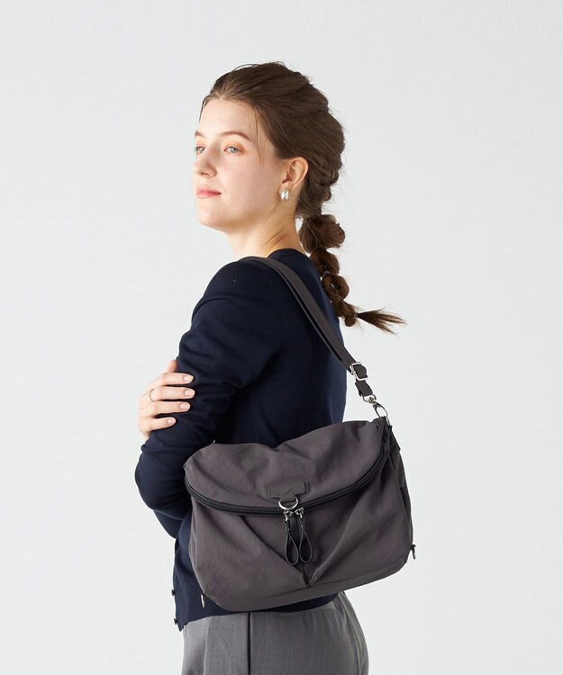 LA BAGAGERIE 【MONICA】フロントポケット2WAYバッグ ダークグレー