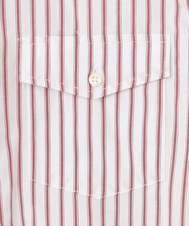 J.PRESS MEN ドビーマルチストライプ シャツ レッド系1