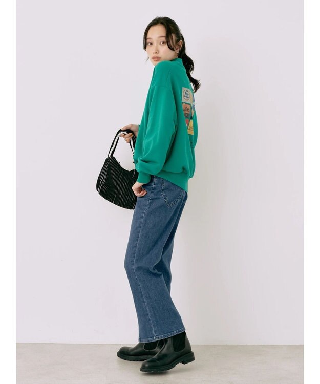 earth music&ecology Ｌｅｅ×ｅ．ｍ．ａ．ｅ．スリットフレアデニムパンツ Light Indigo