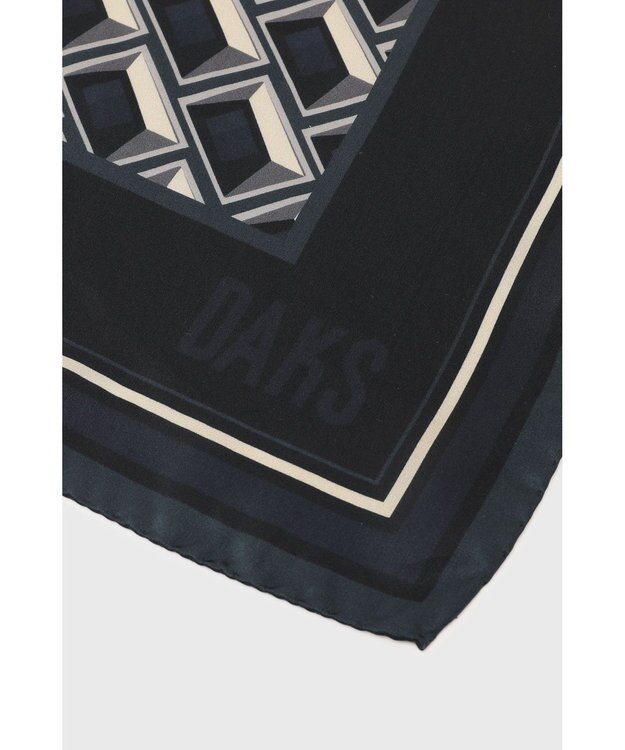 DAKS シルクスクエアスカーフ ネイビー