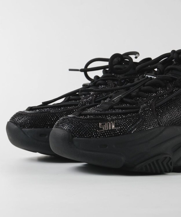 STEVE MADDEN VAULT 2R ボリュームソール ラインストーンスニーカー ブラック