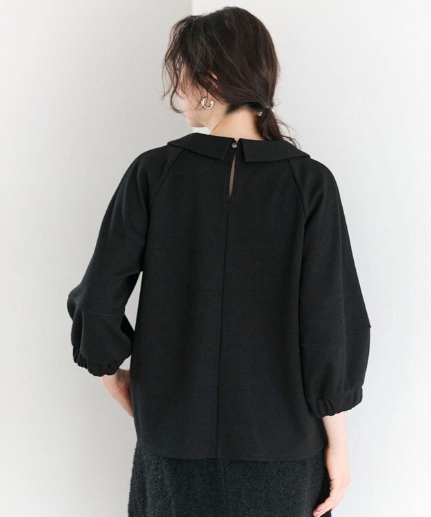 #Newans 【セレモニーにも/洗濯機可】ランタンスリーブブラウス ブラック