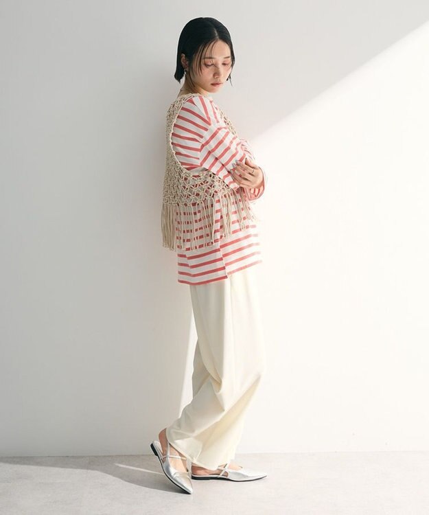 Green Parks マクラメベスト Ecru