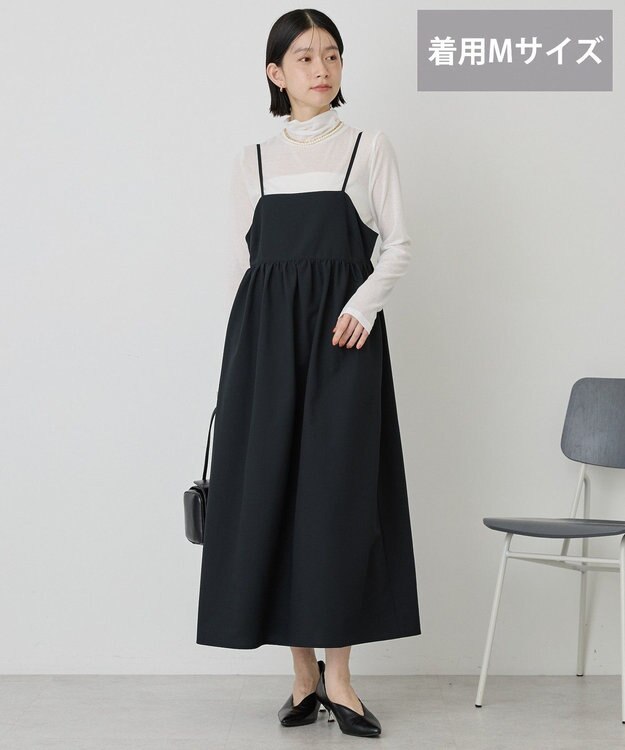 AMERICAN HOLIC 【選べる丈】【イージーケア】サッカーキャミワンピース Black