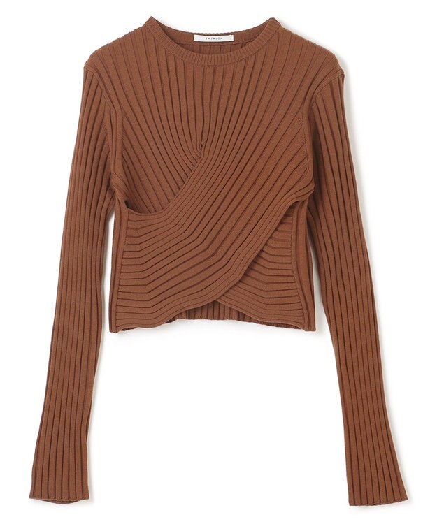 BEIGE， 【WEB限定】AMBRE / キャミ付きクロップドニット Camel