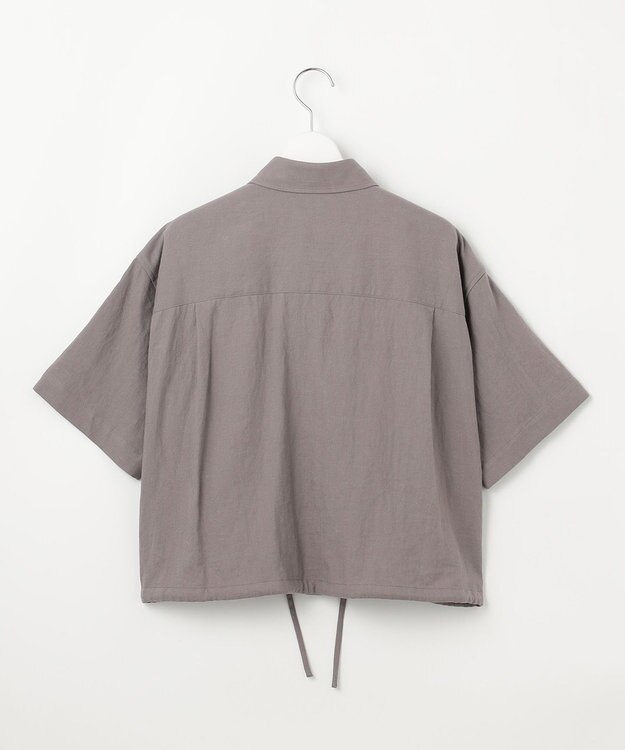 23区 【SLOW/一部店舗限定】ブライトリネン クロップド シャツ ライトグレー系