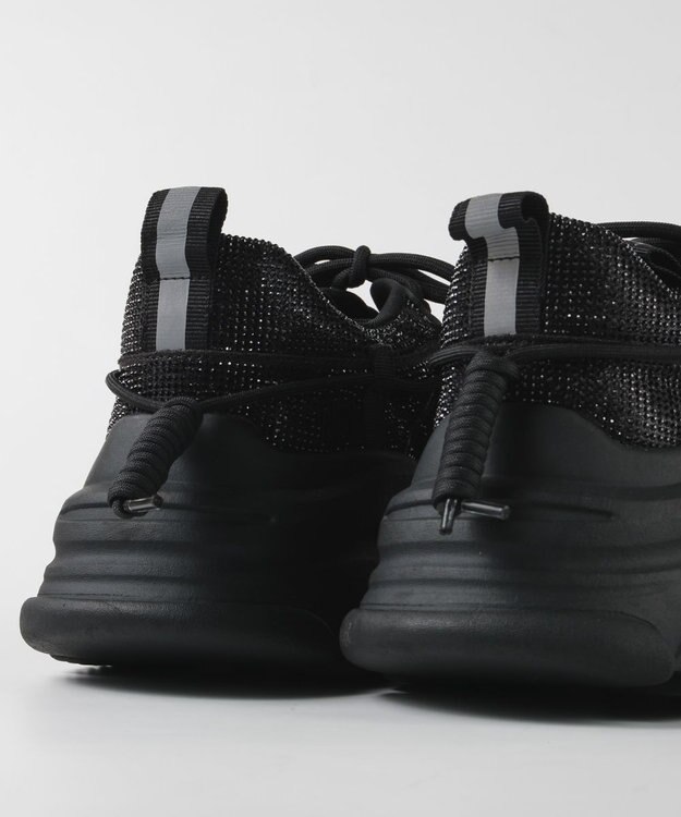 STEVE MADDEN VAULT 2R ボリュームソール ラインストーンスニーカー ブラック