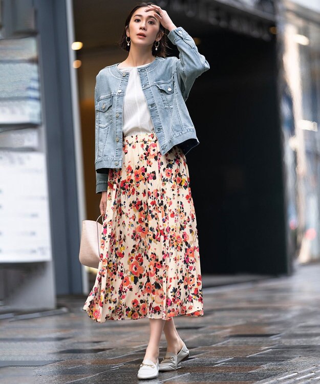 自由区 L 【ご好評につき追加生産・洗える】USUKARU DENIM ノーカラージャケット ダルブルー系