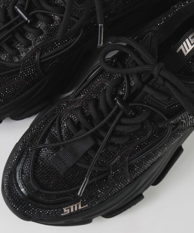 STEVE MADDEN VAULT 2R ボリュームソール ラインストーンスニーカー ブラック