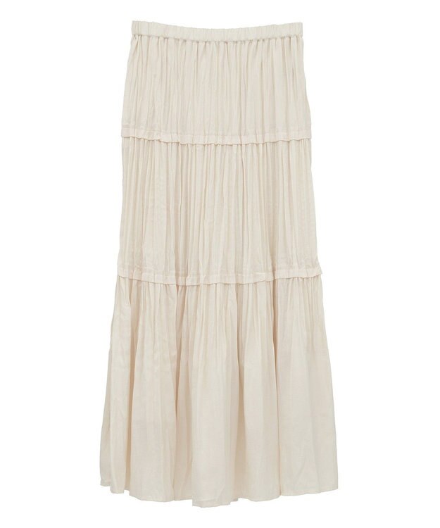 YECCA VECCA ランダムプリーツサテンマーメイドスカート Ivory