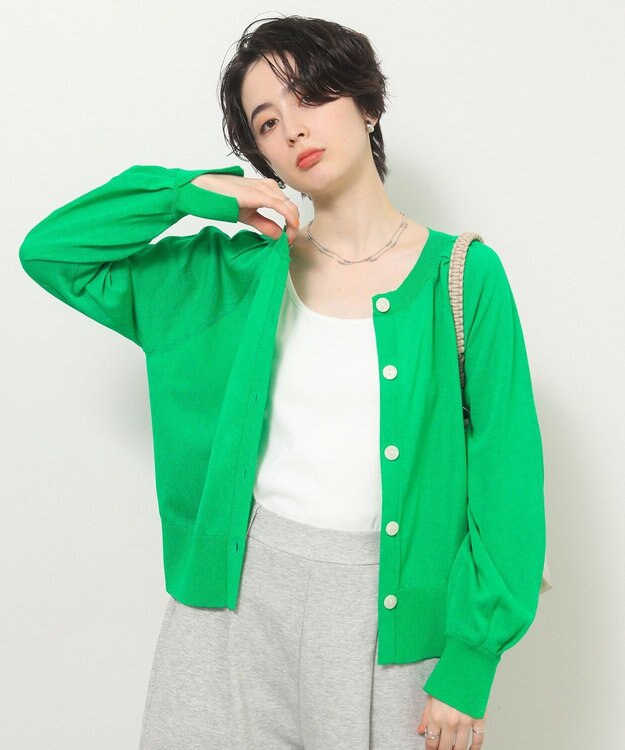 Green Parks 【しのばせカーデ】ポケッタブルＵＶカットニットカーディガン Green