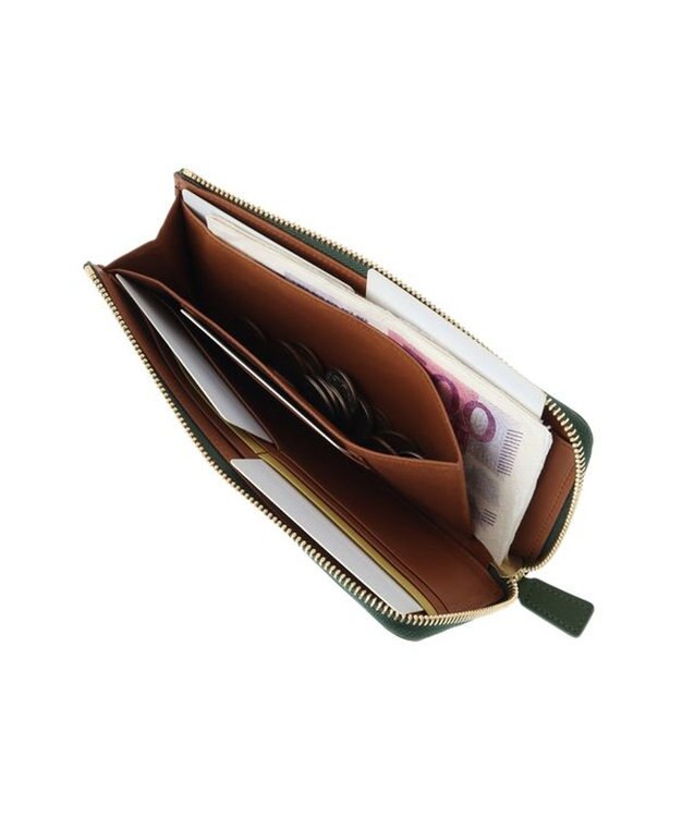 genten ミネルヴァ2 Lファスナー長財布 グリーン