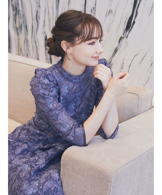 earth music&ecology 総レースワンピース Blue