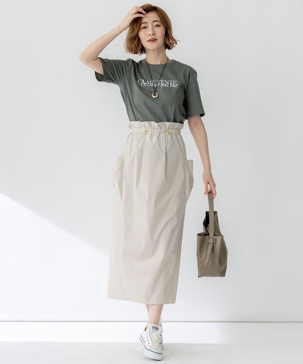 23区 S 【洗える】CA ME TENTE ロゴ TEE カーキ系