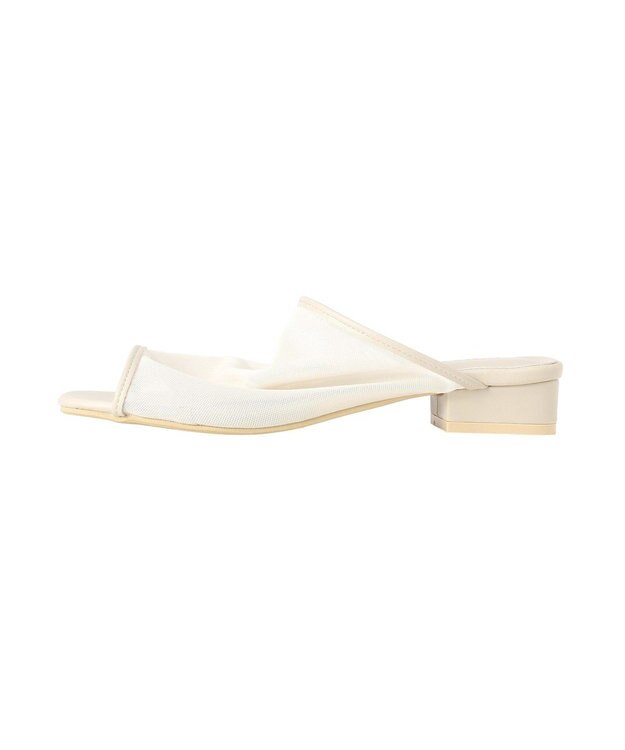 Green Parks ストレッチメッシュミュールサンダル Off White