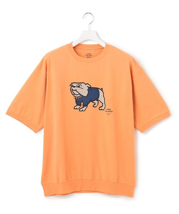 J.PRESS YORK STREET 【UNISEX】ブルドッグプリントTシャツ オレンジ系