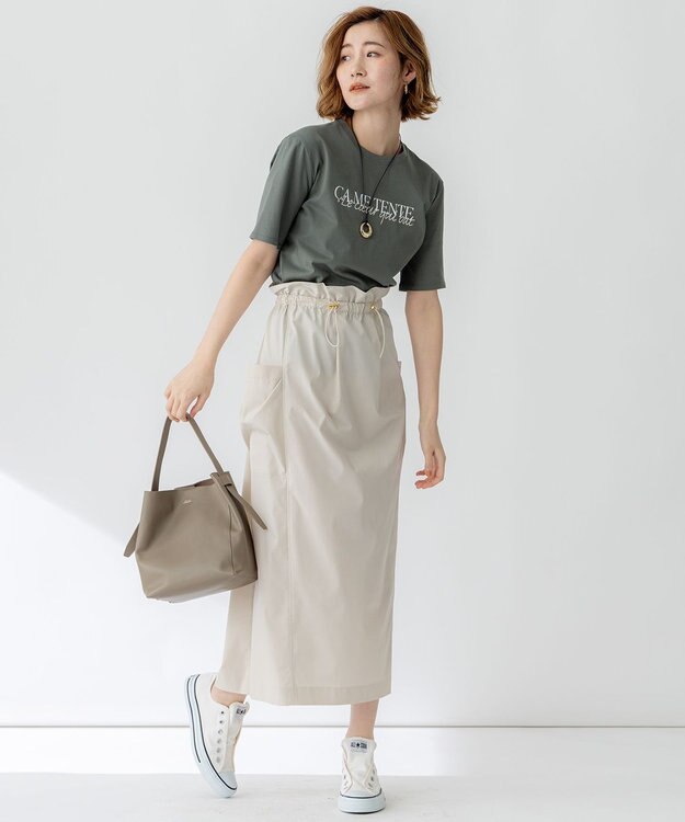 23区 S 【洗える】CA ME TENTE ロゴ TEE カーキ系