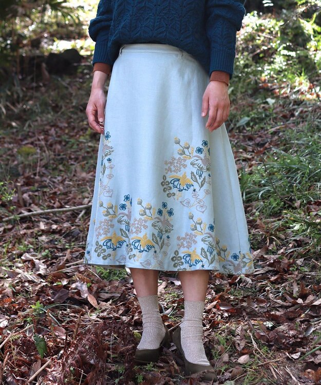 フクシアの花刺繍のスカート / muuc | ファッション通販 【公式通販】オンワード・クローゼット