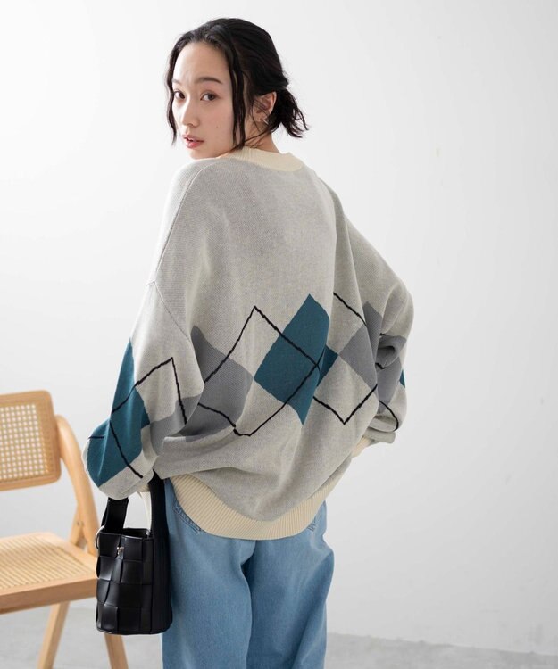 WEGO 【ユニセックス着用ITEM】オーバーフィットドライタッチパターンカーディガン 柄3