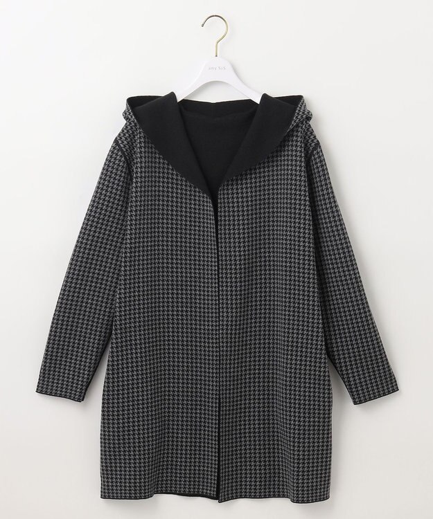 ANY SIS 【2WAY】リバーシブルフーディー アウター ブラック×アイボリー