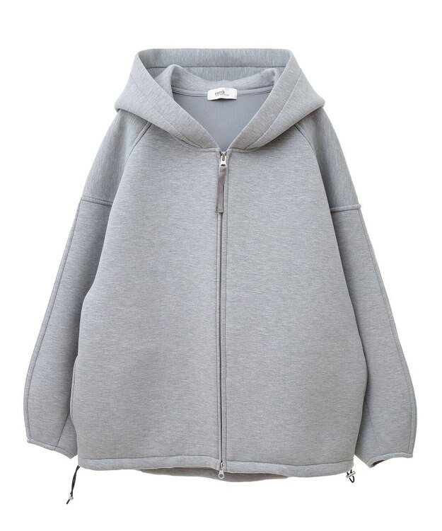 earth music&ecology フーディーダンボールジップブルゾン Gray Mixture