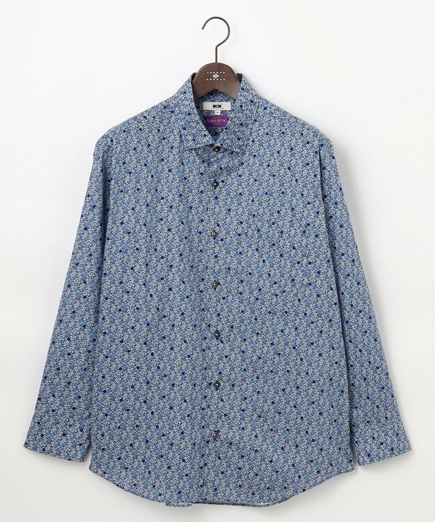 JOSEPH ABBOUD 【キングサイズ】リバティプリント シャツ ダルブルー系5